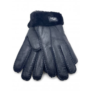 Мужские UGG Sheepskin Gloves Leather Black