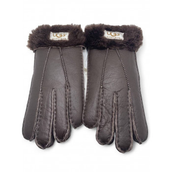 Мужские UGG Sheepskin Gloves Leather Chocolate