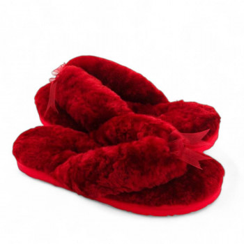 Женские UGG Fluff Flip Flop Bordo
