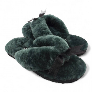 Женские UGG Fluff Flip Flop Dark Green