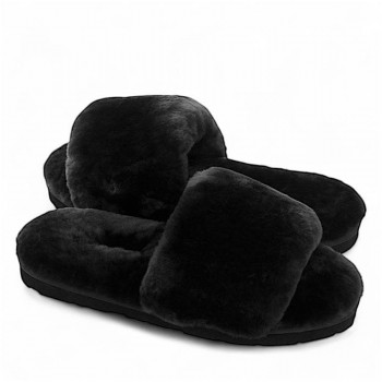 Женские UGG Fluff Slide Slippers Black