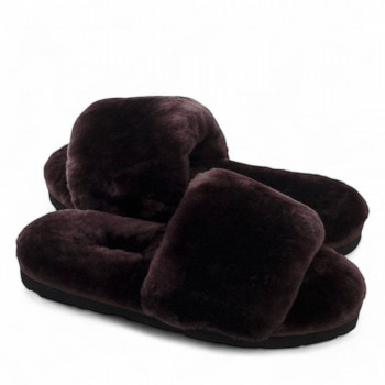Женские UGG Fluff Slide Slippers Chocolate