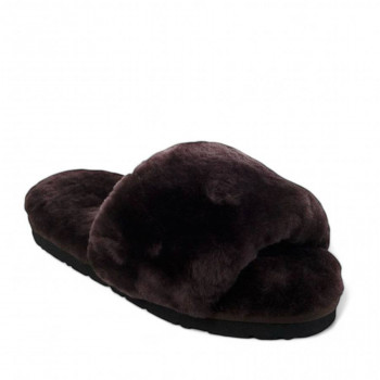 Женские UGG Fluff Slide Slippers Chocolate Женские UGG Fluff Slide Slippers Chocolate