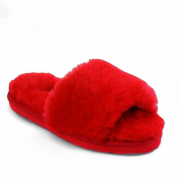 Женские UGG Fluff Slide Slippers Red Женские UGG Fluff Slide Slippers Red