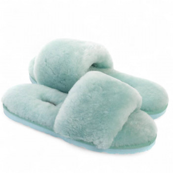 Женские UGG Fluff Slide Slippers Lake Blue