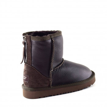 Детские UGG Classic Zip Short Metallic Chocolate