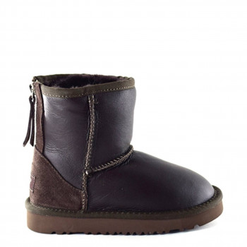 Детские UGG Classic Zip Short Metallic Chocolate