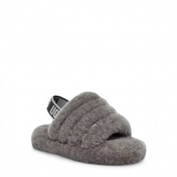 Женские тапочки UGG Fluff Yeah Slide Серые Женские тапочки UGG Fluff Yeah Slide Серые