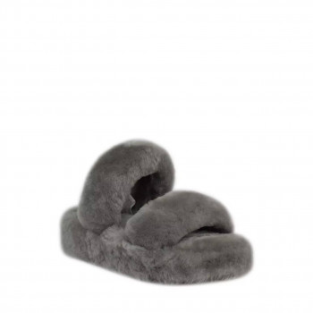 Женские меховые тапочки UGG Oh Yeah Slide Серые Женские меховые тапочки UGG Oh Yeah Slide Серые
