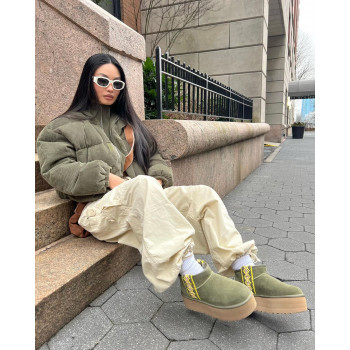 Угги Ultra Mini Braid Platform Оливковые Угги Ultra Mini Braid Platform Оливковые