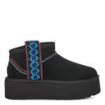 Угги Ultra Mini Braid Platform Черные Угги Ultra Mini Braid Platform Черные