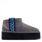 Угги Ultra Mini Braid Platform Серые Угги Ultra Mini Braid Platform Серые