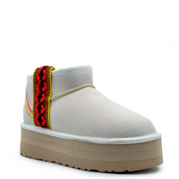 Угги Ultra Mini Braid Platform Белые Угги Ultra Mini Braid Platform Белые
